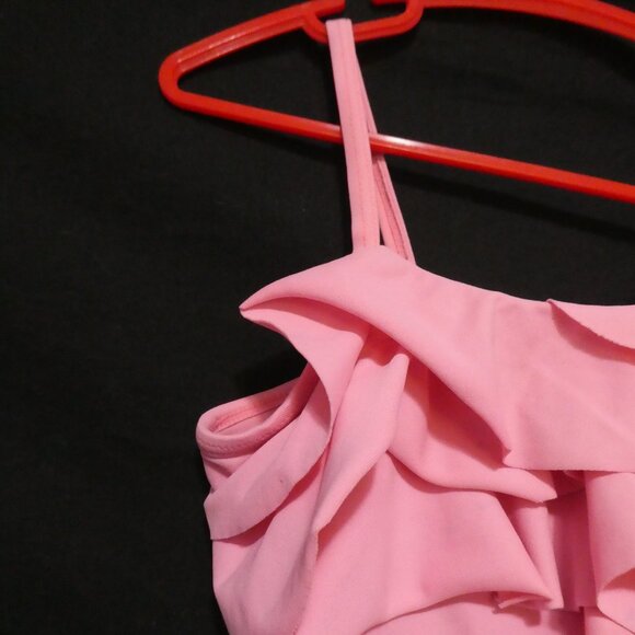 Pink Ruffle Tiered One Piece Swimsuit | size 6 girls - Picture 3 of 11